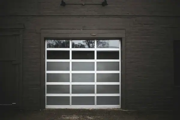 white metal window frame for glass garage door