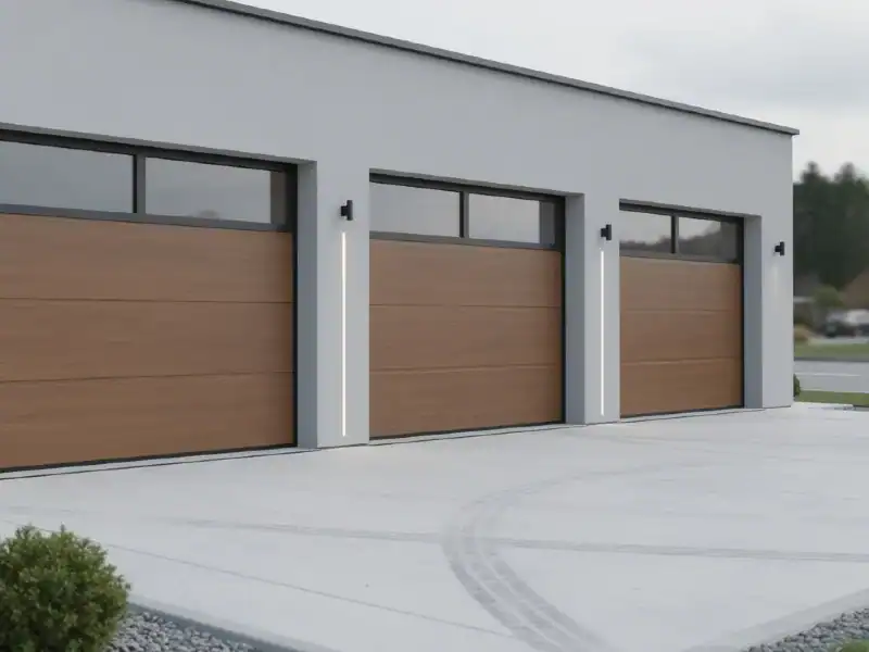 a residential garage door with visible garage door springs