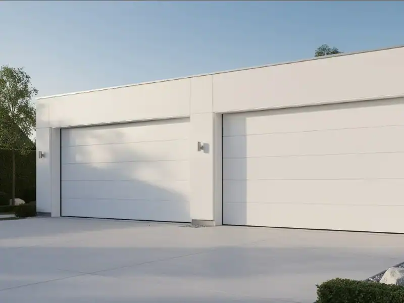 an elegant white garage door