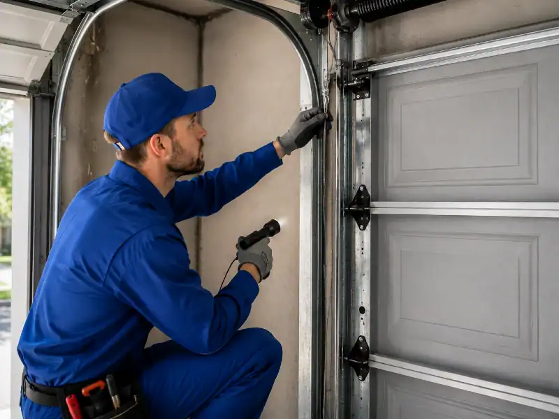 Garage Door Technician at Work